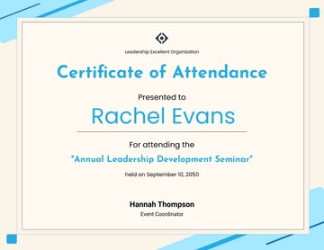 Free Certificate of Attendance Template to Edit Online