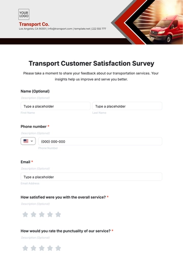 Free Transport Customer Satisfaction Survey Template to Edit Online