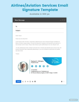 Airlines/Aviation Services Email Signature Template
