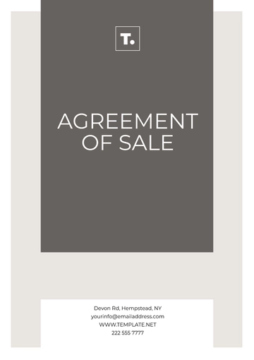 Free Agreement of Sale Template to Edit Online