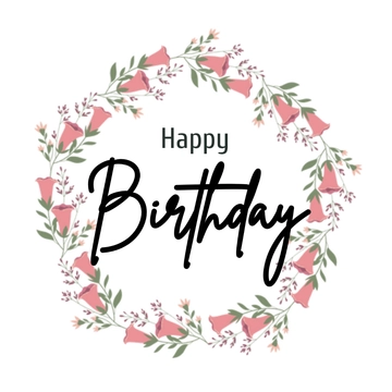 Free Floral Happy Birthday Clipart to Edit Online
