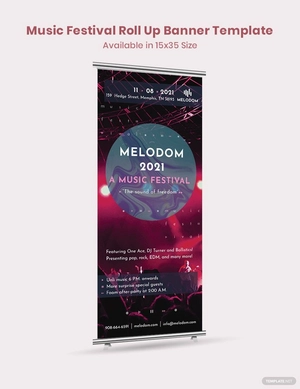 Music Festival Roll Up Banner Template