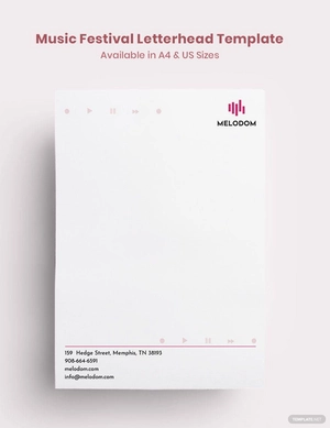 Music Festival Letterhead Template