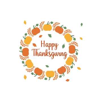 Free Thanksgiving Pumpkin Wreath Clipart to Edit Online