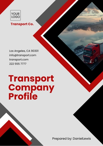 Free Transport Company Profile Template to Edit Online