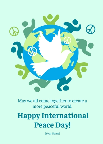 Free International Peace Day Greeting Card Template to Edit Online