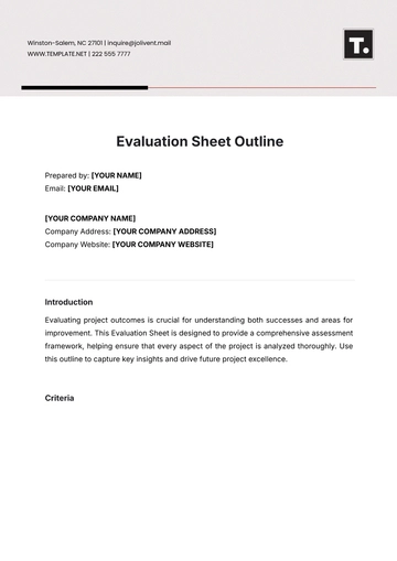 Free Evaluation Sheet Outline Template to Edit Online