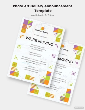 Photo Art Gallery Announcement Template