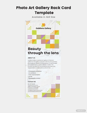 Photo Art Gallery Rack Card Template
