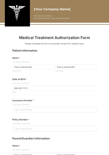 Free Medical Treatment Authorization Form Template to Edit Online