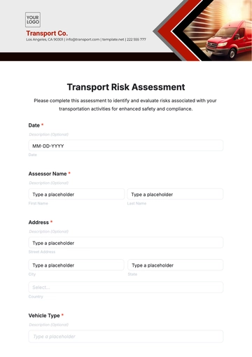 Free Transport Risk Assessment Template to Edit Online