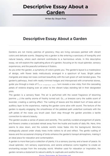 Free Descriptive Essay About a Garden Template to Edit Online Free Descriptive Essay About a Garden Template to Edit Online
