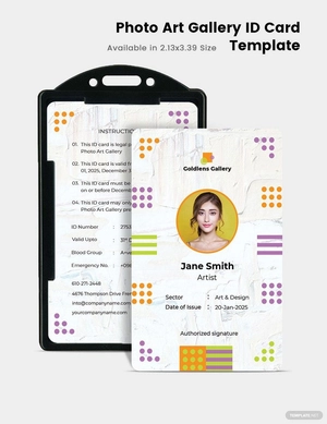 Photo Art Gallery ID Card Template