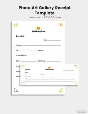 Photo Art Gallery Receipt Template