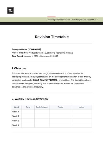 Free Revision Timetable Template to Edit Online | Template.net
