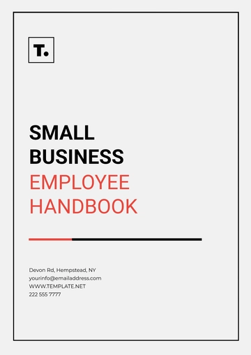 Free Small Business Employee Handbook Template to Edit Online | Template.net