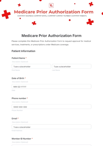 Free Medicare Prior Authorization Form Template to Edit Online
