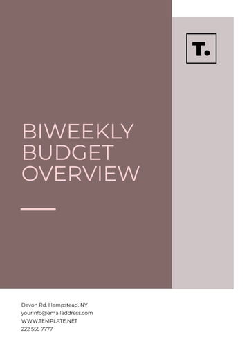 Free Biweekly Budget Overview Template to Edit Online