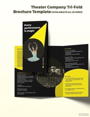Theater Company Tri-fold Brochure Template