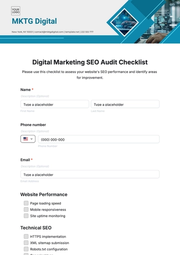 Free Digital Marketing SEO Audit Checklist Template to Edit Online Free Digital Marketing SEO Audit Checklist Template to Edit Online