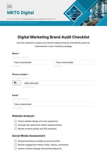 Free Digital Marketing Brand Audit Checklist Template to Edit Online Free Digital Marketing Brand Audit Checklist Template to Edit Online