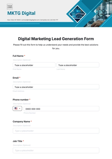 Free Digital Marketing Lead Generation Form Template to Edit Online Free Digital Marketing Lead Generation Form Template to Edit Online