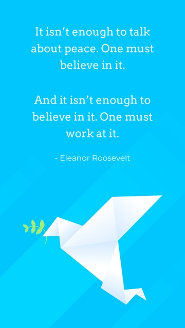 Free International Day of Peace Quote Template to Edit Online