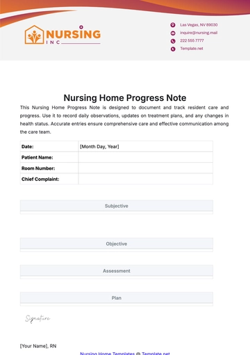 Free Nursing Home Progress Note Template to Edit Online