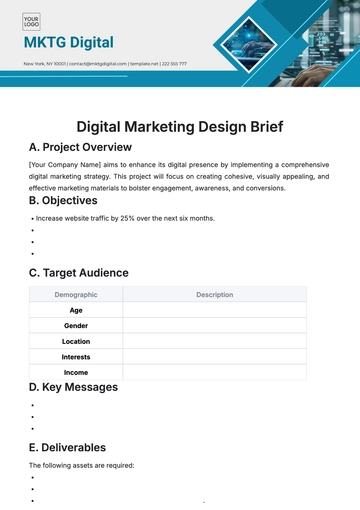 Free Digital Marketing Design Brief Template to Edit Online Free Digital Marketing Design Brief Template to Edit Online