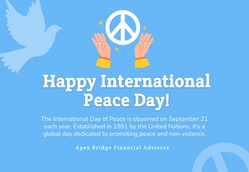 Free What and When is International Day of Peace? Template to Edit Online