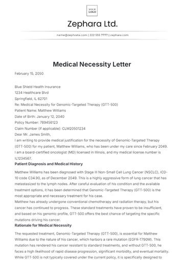 Free Medical Necessity Letter Template to Edit Online