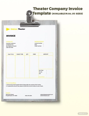 Theater Company Invoice Template