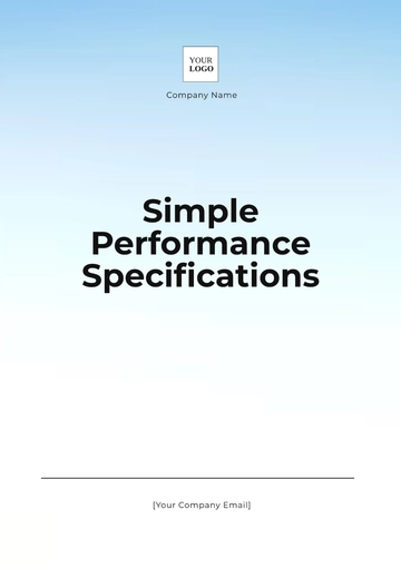 Free Simple Performance Specifications Template to Edit Online