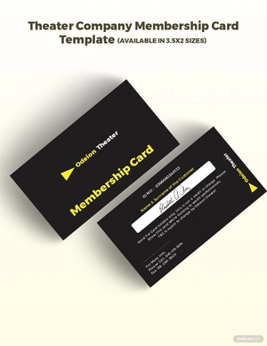 Theater Company Membership Card Template