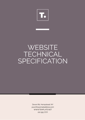 Free Website Technical Specification Template to Edit Online