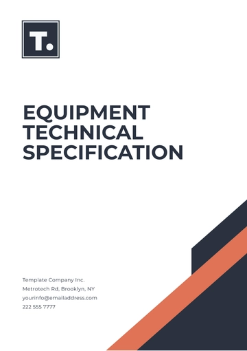 Free Equipment Technical Specification Template to Edit Online