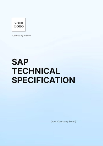 Free SAP Technical Specification Template to Edit Online