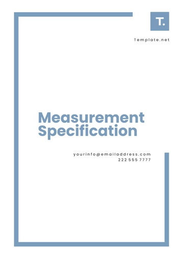 Free Measurement Specification Template to Edit Online
