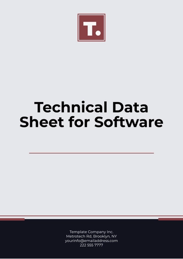Free Technical Data Sheet for Software Template to Edit Online