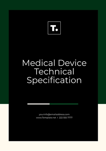 Free Medical Device Technical Specification Template to Edit Online
