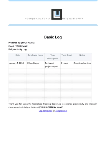 Free Basic Log Template to Edit Online