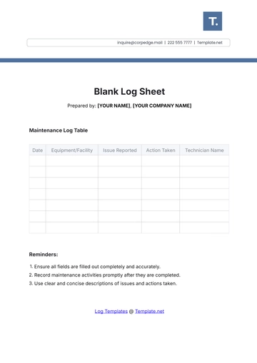 Free Blank Log Sheet Template to Edit Online