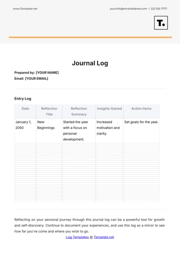 Free Journal Log Template to Edit Online