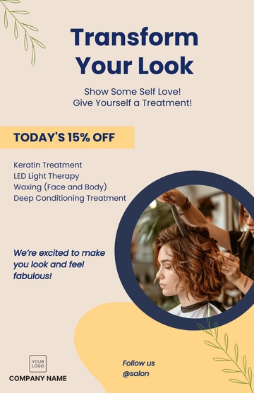 Free Salon Reception Area Poster Template to Edit Online