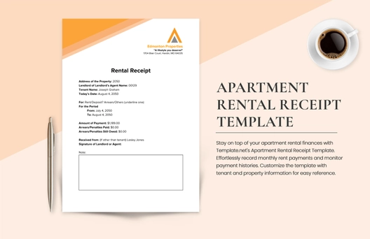 Apartment Rental Receipt Template
