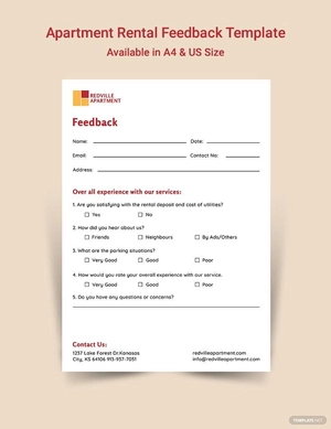 Apartment Rental Feedback Form Template