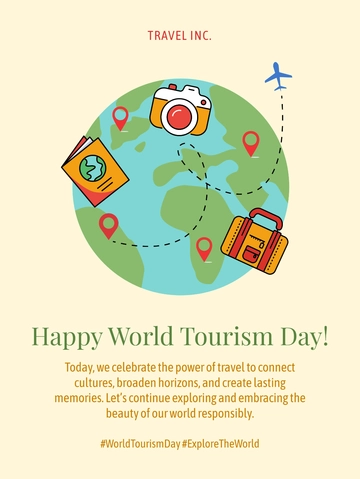 Free World Tourism Day Social Media Post Template to Edit Online Free World Tourism Day Social Media Post Template to Edit Online