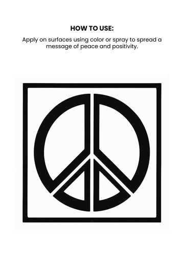 Free Peace Sign Stencil Template to Edit Online