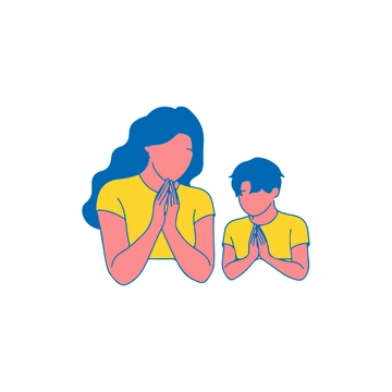 Free Praying Family Clipart to Edit Online