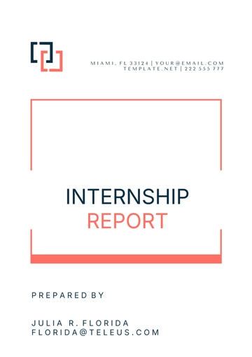 Free Internship Report Template to Edit Online
